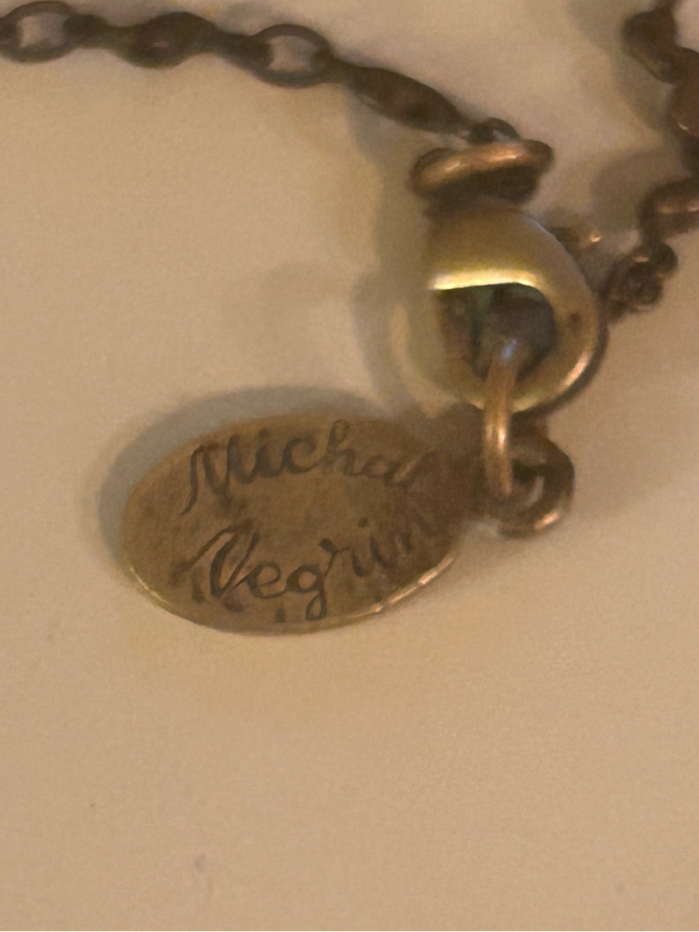 Vintage Michal Negrin Antique Bronze Tone Round Locket with Roses, Vine Chain - Picture 4 of 10